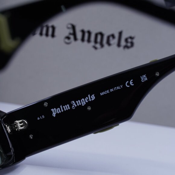 Palm Angels PERI007 ANGEL 1055 Rectangle Sunglasses - Black/Green - Picture 8 of 11